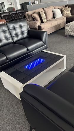 Brand New Luxurious White Coffee Table with LED Lights & Storage