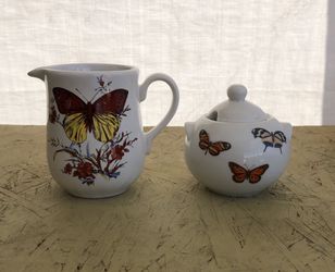 Ceramic cream and sugar dish