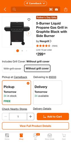 Nexgrill 5-Burner Liquid Propane Gas Grill in Graphite Black with Side Burner