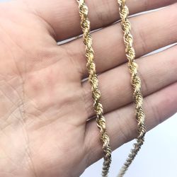 Gold Chain Rope 14K Solid New 