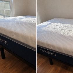 🔥 Queen Novaform Mattress + Heavy-Duty Bed Frame – Excellent Condition 🔥 