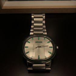 Watch Green And Silver 