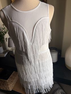Bride fringe dress white