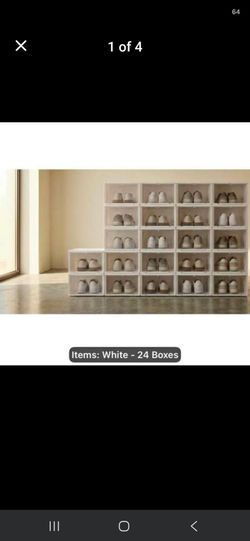 24 stackable clear shoe boxes