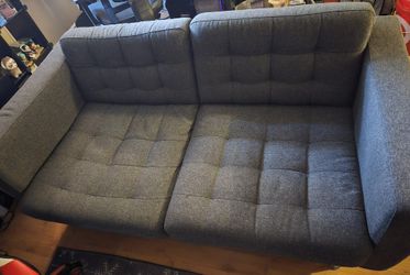 Dark Grey Tufted 2-Seater Sofa