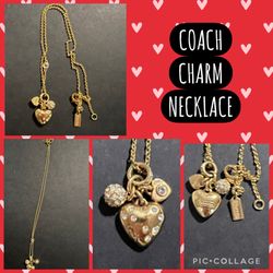 EUC Women’s COACH HEART Charm Necklace 