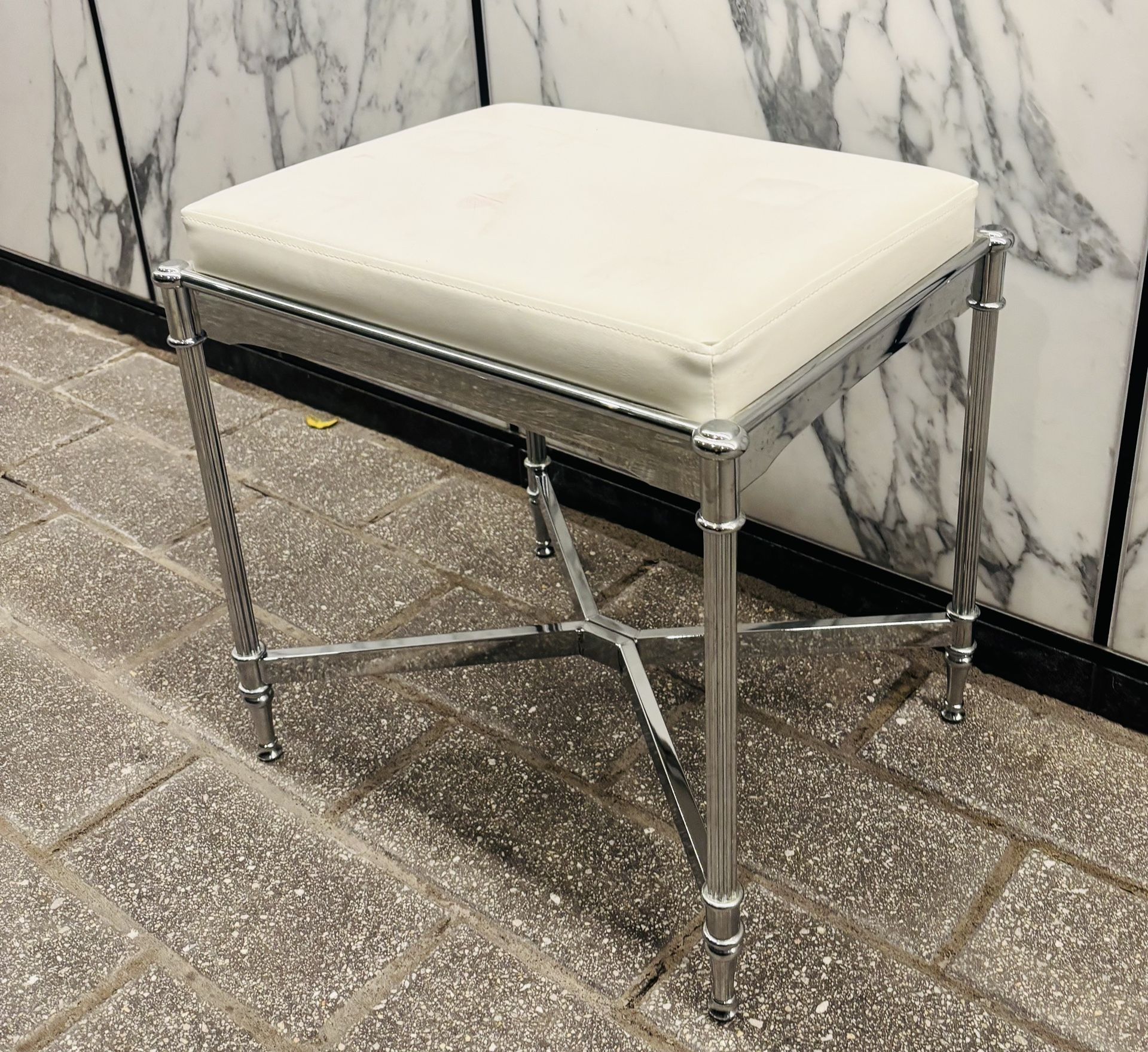 Frontgate Belmont Vanity White Stool