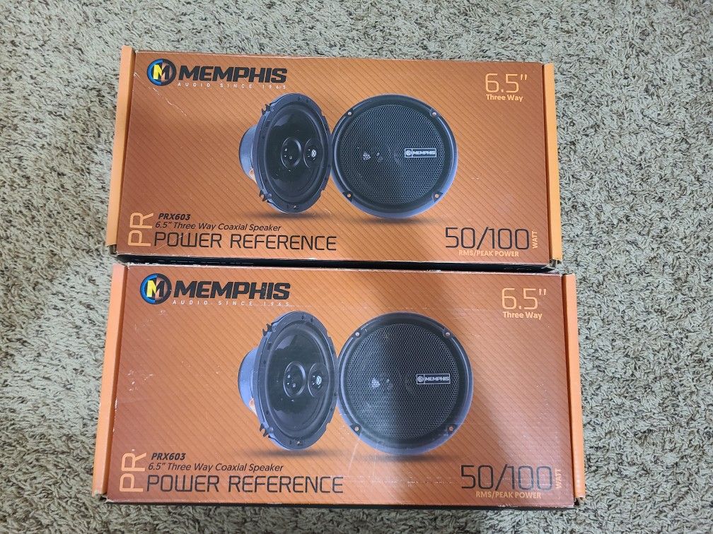 Two pairs of Memphis Audio PRX603 Series 6.5" 3-Way coaxial speakers