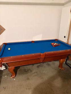 Pool Table with Balls and Rack