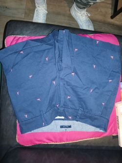 Nautica Navy Blue Flamingo Print Shorts