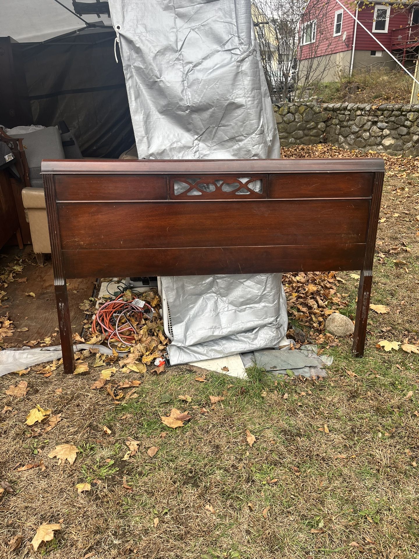 Solid Wood Headboard Footboard Full Bed Frame Vintage