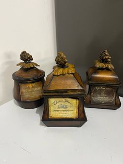 3 Vintage Metal Canisters