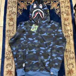 Bape Hoodie Navy Blue