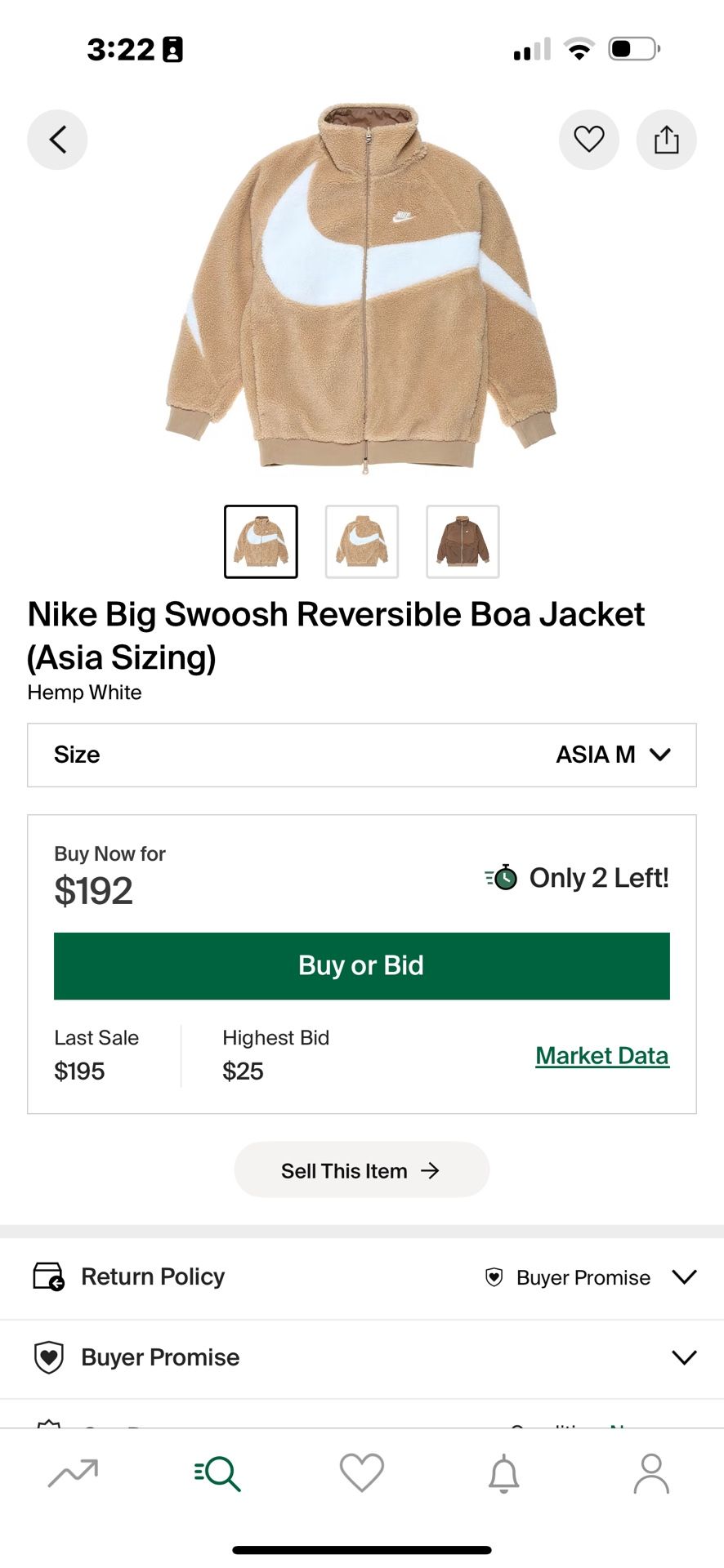 Nike Big Swoosh Reversible Boa Jacket