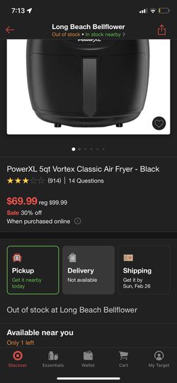 Power Xl 5 Qt Vortex Classic Airfryer-black for Sale in Los Angeles, CA -  OfferUp
