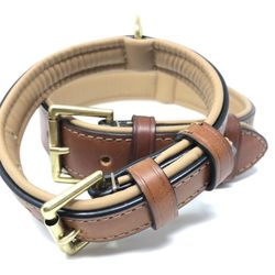 Padded genuine leather dog collar (brand new $30+ Value)