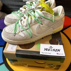 Nike Off White Dunk Low Size 10 Lot 14 Used