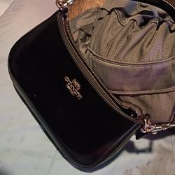 Black Polish Leather ,  Medium Size Clutch 