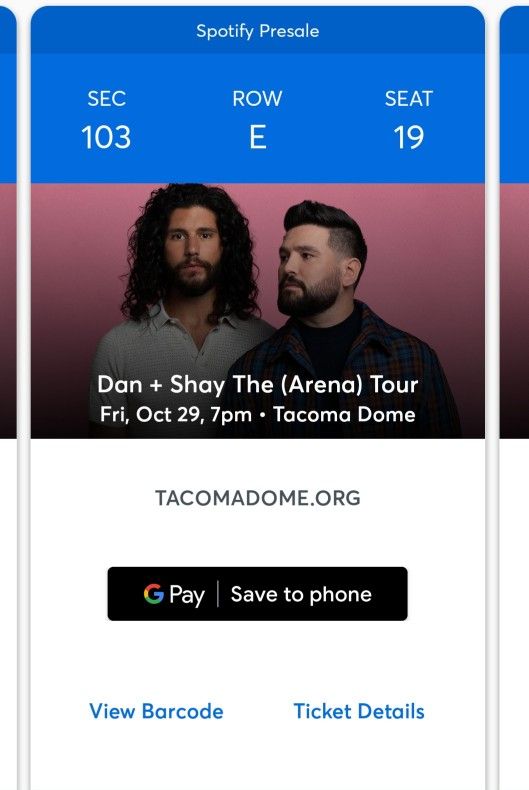 Dan + Shay Concert Tickets - 2