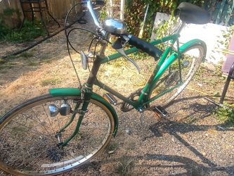 Vintage Green Raleigh cruiser