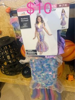USED $10 MERMAID DRESS WITH SHIMMERY SCALES 7-8