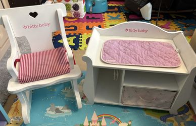 Baby Doll Changing Table And Toddler Rocking Chair