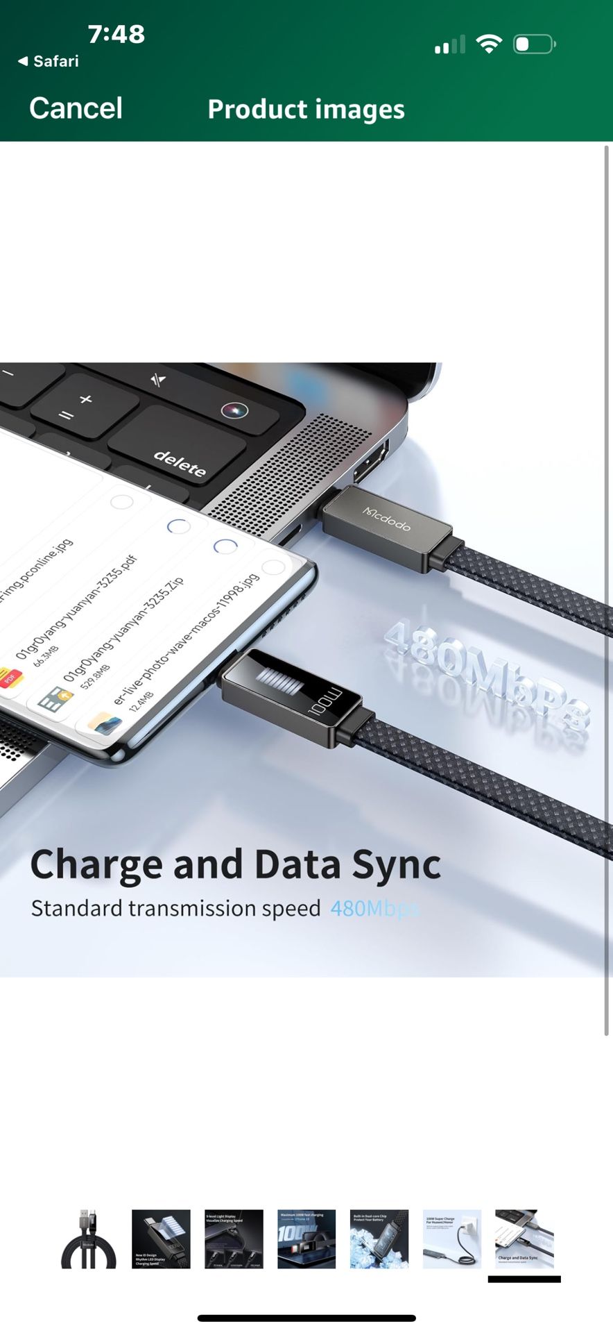 LED Rhythm 6A Type-C USB Data Cable 