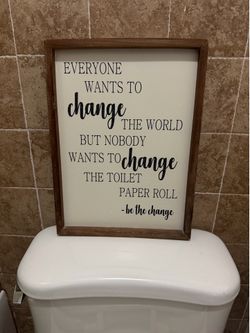 Bathroom sign decor