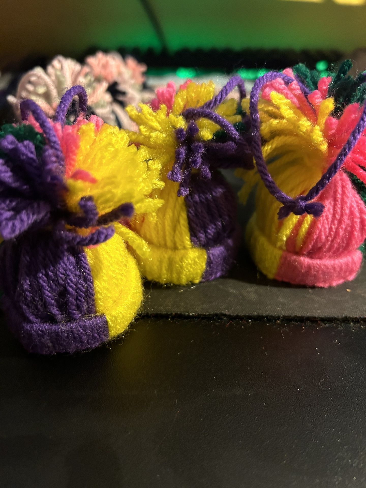 3 Piece Yarn Hat Ornaments 