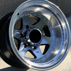 Brand New 15x10 -44 Offset Offroad Style Black Polished Wheels 6x139 Toyota Chevy All 4 