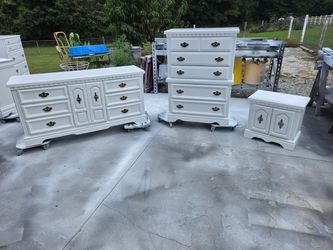 White Dresser, Chest and Single Nightstand