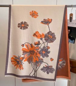 Floral Pashmina cashmere blend Shawl Scarf