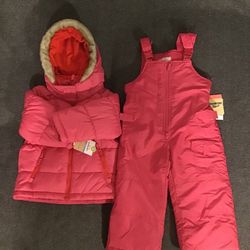 Carters Snow Jacket 4T, Oshkosh Bgosh Snow Pants Bib 3T - New With Tags