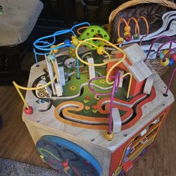 B. toys Zany Zoo Wooden Activity Cube