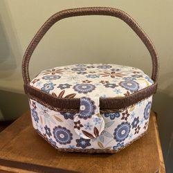 Vintage Octagon Sewing Basket