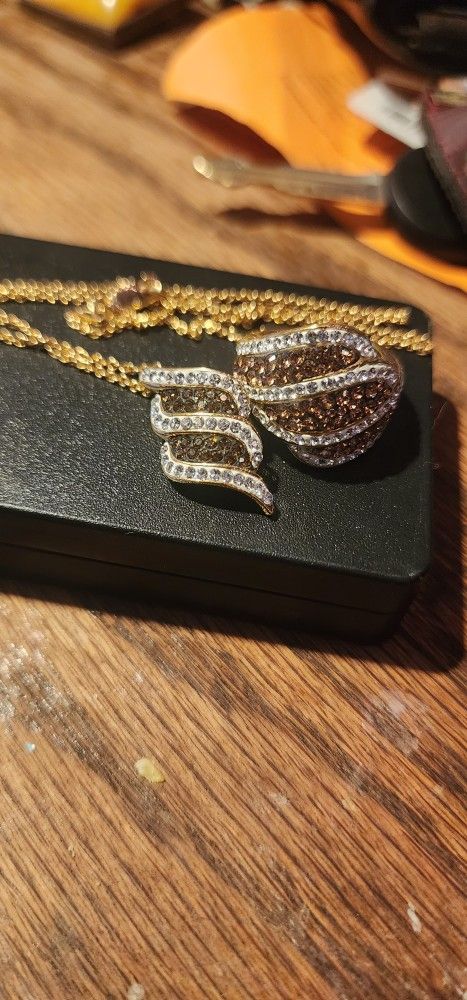 18k Gold Plated Ring Chain And Pendant