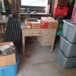 Vintage Industrial Hallowell Steel Shop Foreman Desk