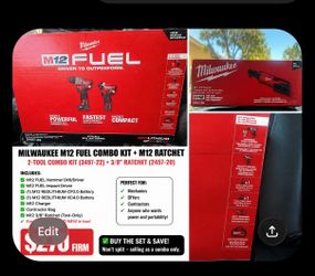 Milwaukee M12 FUEL Combo Kit + M12 3/8” Ratchet – Brand New
