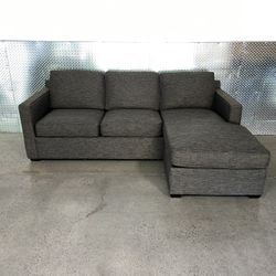 ( Free Delivery ) Crate and Barrel Barret Dark Gray Sectional Couch with Storage