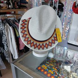 Hat With Beads Brand New 