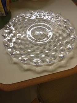 Beautiful Round Pilgram Glass serving tray
