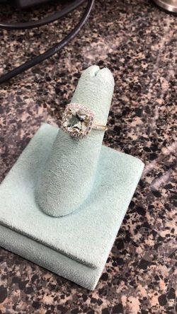 10k Aquamarine & Topaz Lds /with Halo