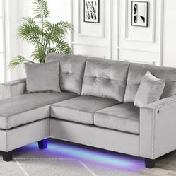 Messi Grey Reversible Sofa Chaise