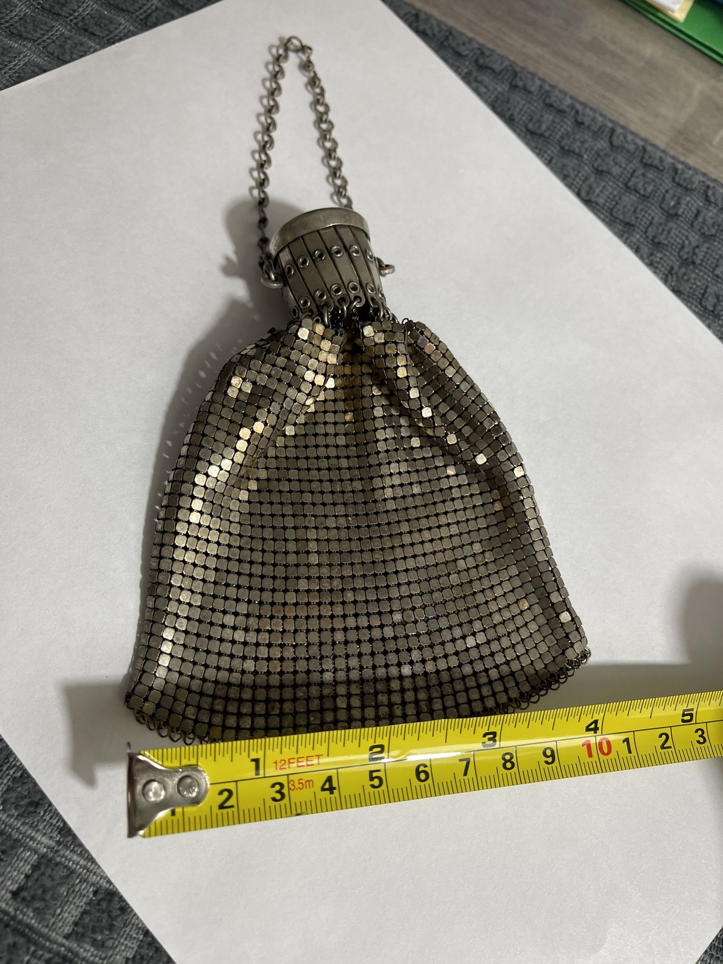 Vintage Silver Metal Mesh Bag