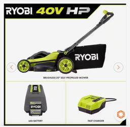 Ryobi 40V HP Brushless 20" Self-Propelled Mower