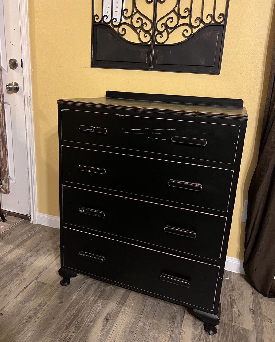 Vintage Solid Wood Black Dresser for Sale in Tomball, TX OfferUp