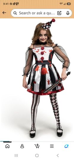 Girls XL Clown Costume $20