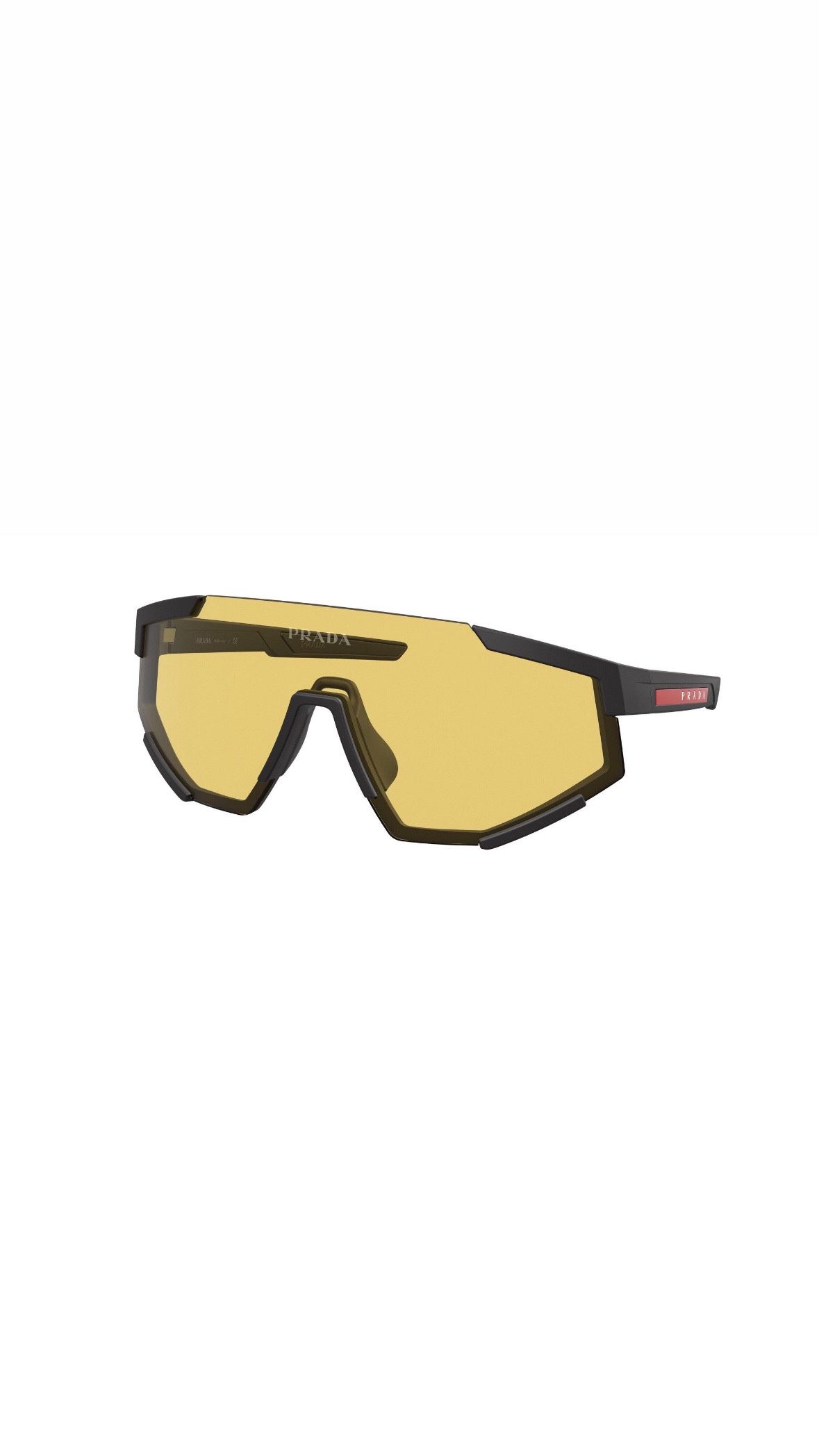 Prada Linea Rossa PS-04WS DG004Q Sunglasses Men's Black/Yellow Shield 39-137-130
