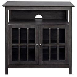 Highboy TV Stand 36" - Modern Entertainment Center For TVs up to 40", Storage Cabinet for Dining, Living, & Family Room, Console Hall Table with Shelv