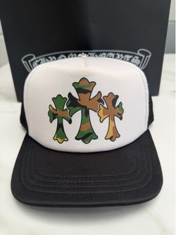 Chrome Hearts triple cross camo  trucker hat